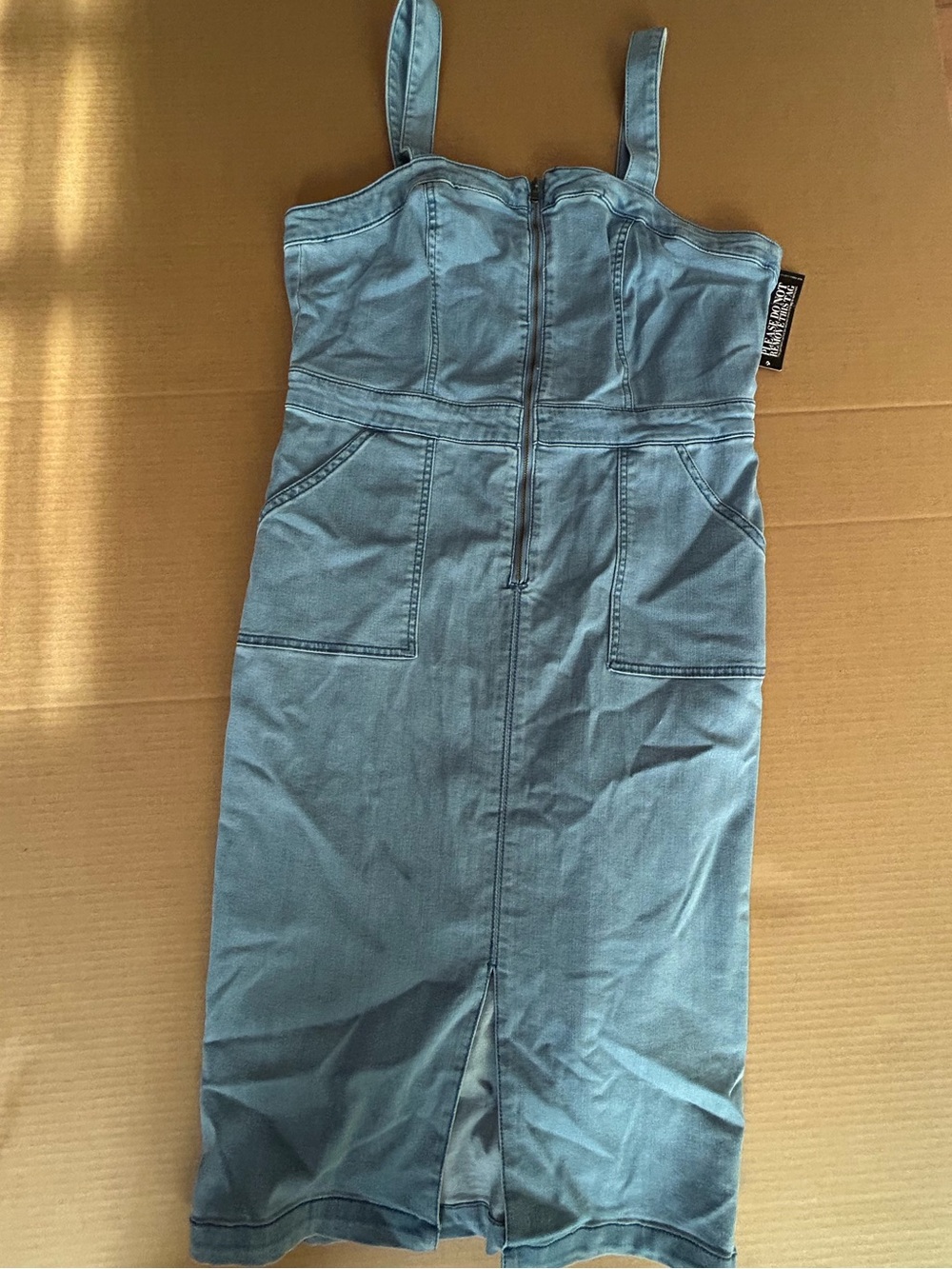 New York & Company Light Blue Denim Girls' One-Piece Dress